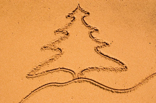 Noel ağacı kum — Stok fotoğraf