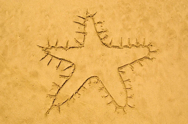 Mořská hvězda v písku — Stock fotografie