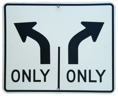 Left/Right Turn Lane clipart
