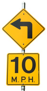 Sharp Left - 10 MPH clipart