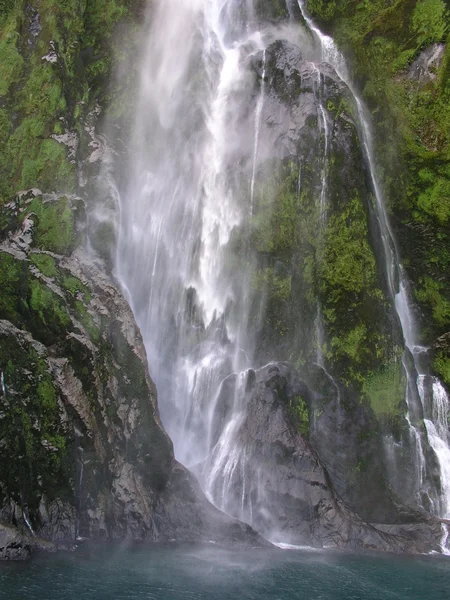 Milford Sound waterfall — Stock Photo, Image