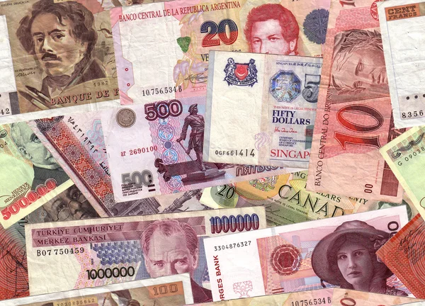 Коллаж валют — стоковое фото