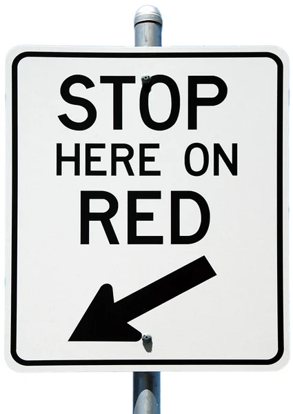 Stop Here On Red — Stock Photo, Image