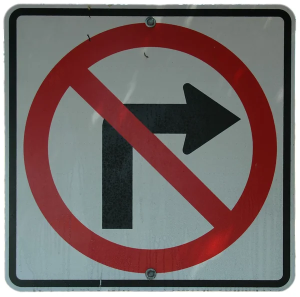 Não virar à direita — Fotografia de Stock