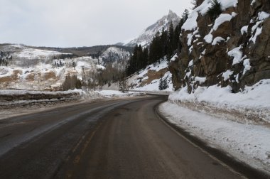 Road through the snow clipart