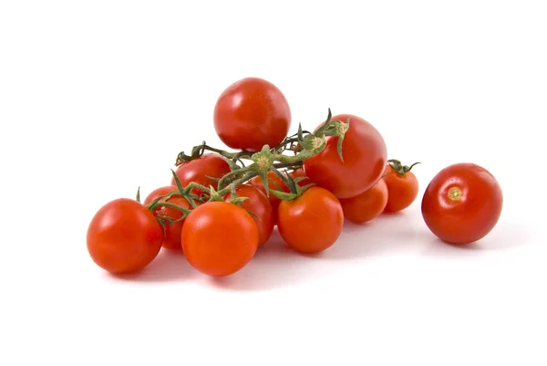 Tomates cerises isolées sur blanc Images De Stock Libres De Droits