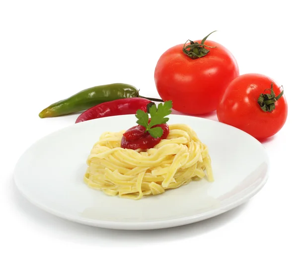 Macaroni on plate — Stock Photo, Image