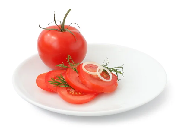 Ντομάτα στο πιάτο — Φωτογραφία Αρχείου