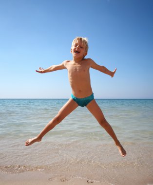 Boy jumping clipart