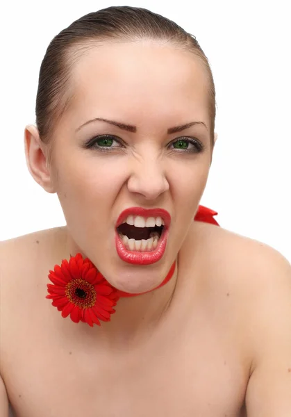 Сердиться жінка — стокове фото