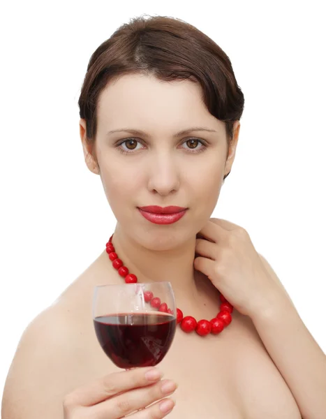 Beautiful woman with wineglass — Stock Photo, Image