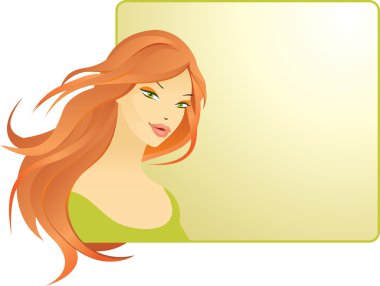 Beautiful woman with frame clipart