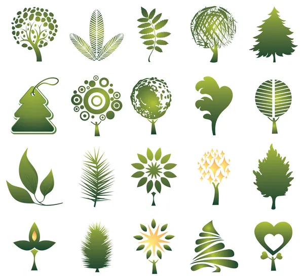 Ensemble d'arbres — Image vectorielle