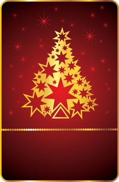 新年のツリー付きカード — ストックベクタ