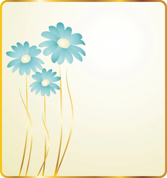 Background with blue flowers — Stock Vector