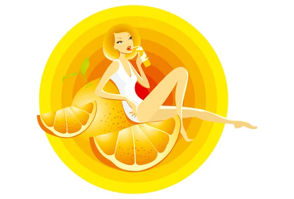 Pomarańczowa dziewczyna — Wektor stockowy