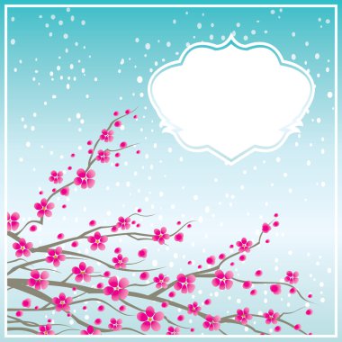 Background with bloom twig clipart