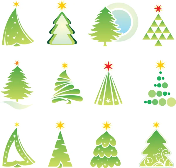 Set di albero di Natale — Vettoriale Stock