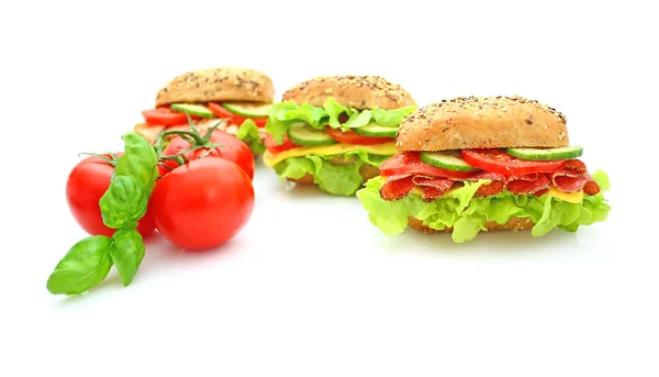 Sanduíche fresco com legumes — Fotografia de Stock