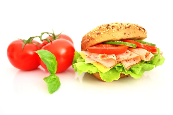 Fresh sandwich w — Stock Photo, Image