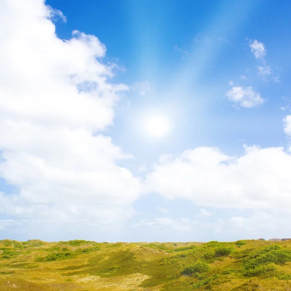 Ідилічні дюни з сонячним світлом — стокове фото