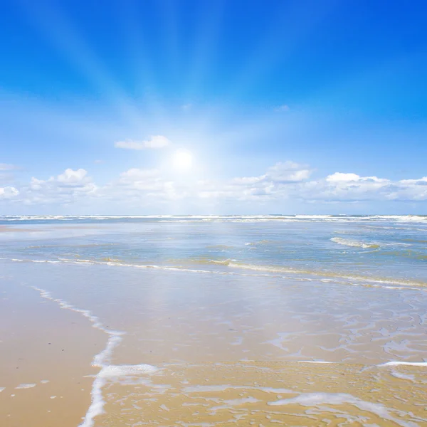 Gyönyörű tengerpart a napfény — Stock Fotó