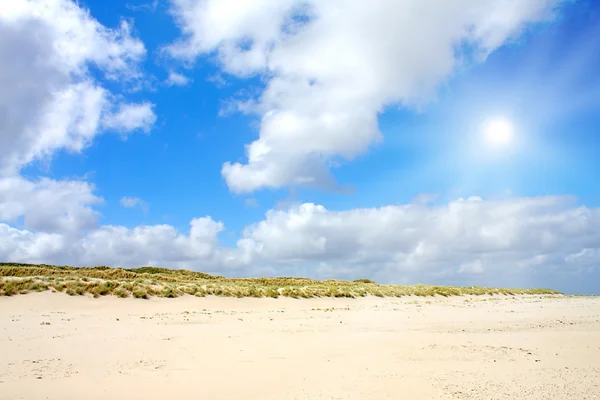 Pláže a duny s krásnou sluneční světlo — Stock fotografie