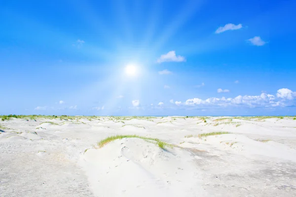 Stranden och dynerna med vackra solljus — Stockfoto