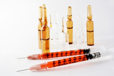 Syringe and vial and ampule clipart