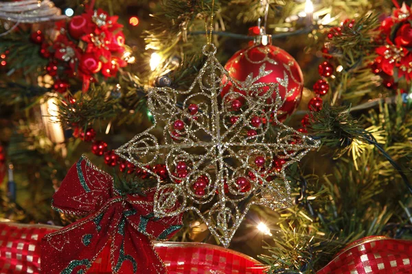 Decorations on a Christmas Tree — Stock Photo, Image