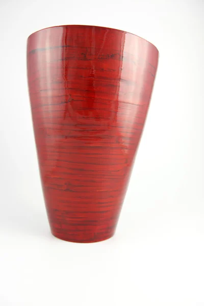 A tall red vase on a white background — Stock Photo, Image