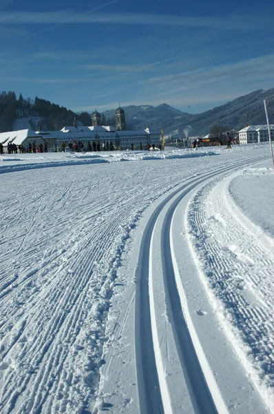 スイス連邦共和国でスキーをクロスします。 — ストック写真