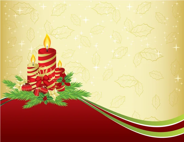 Rouge et or fond de Noël — Image vectorielle