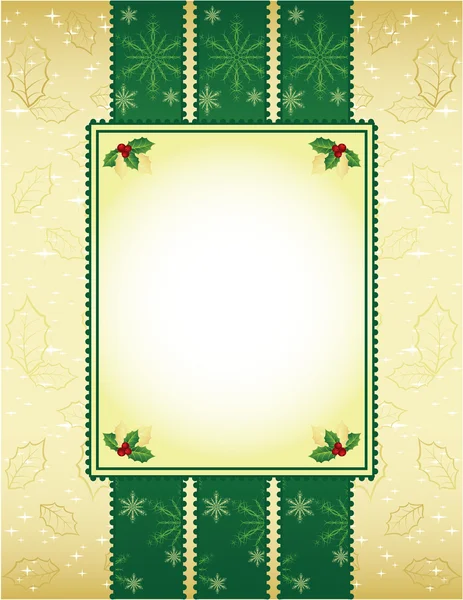 绿色和金色圣诞背景 — Stock vektor