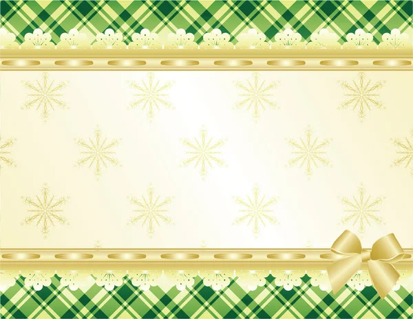 Green and gold Christmas background — Stock Vector