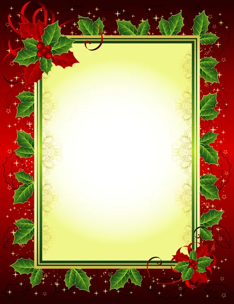 Kerstmis frame met holly Stockvector