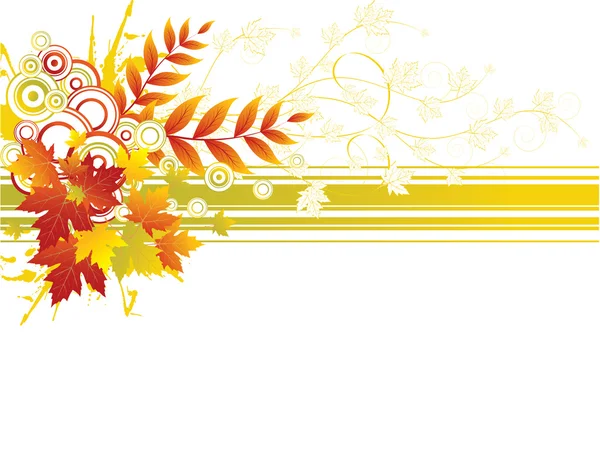 Fondo de otoño con hojas amarillas — Archivo Imágenes Vectoriales