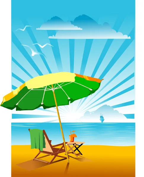 沙滩伞 — 图库矢量图片