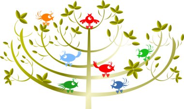 Tree and bird clipart