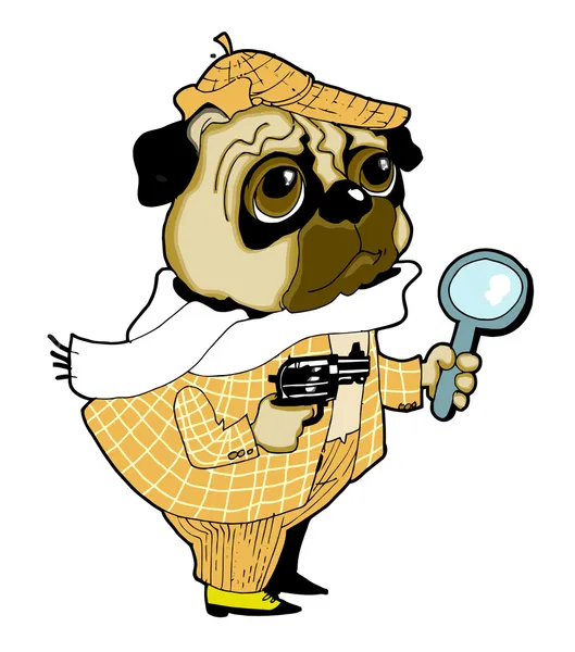 Sherlock Holmes perro — Vector de stock
