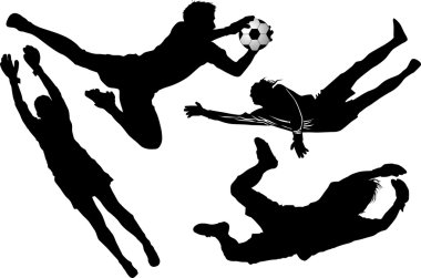 Four goalkeepers clipart