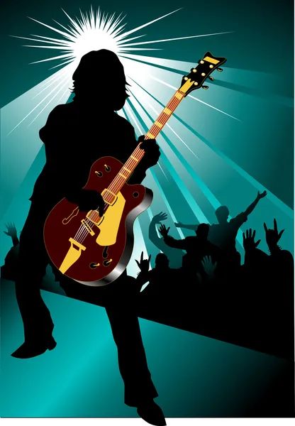 Rock and roll koncert — Stock Vector