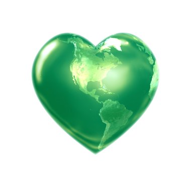 World heart green america clipart