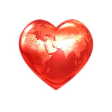 World heart red clipart