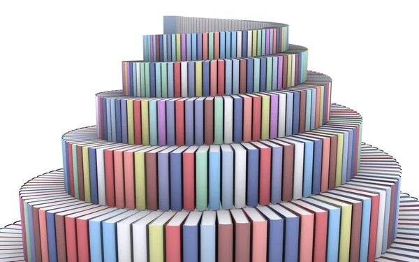 Torre di Babele creata da libri su whi — Foto Stock