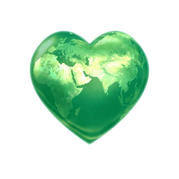 Mundo corazón verde eurasia —  Fotos de Stock
