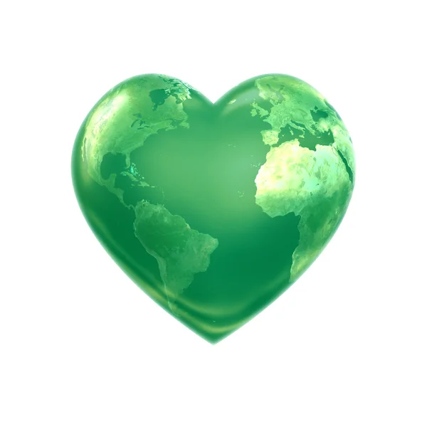 Dünya Kalp yeşil — Stok fotoğraf