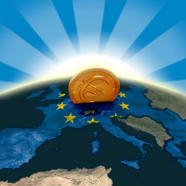 Caja de dinero de la UE — Foto de Stock