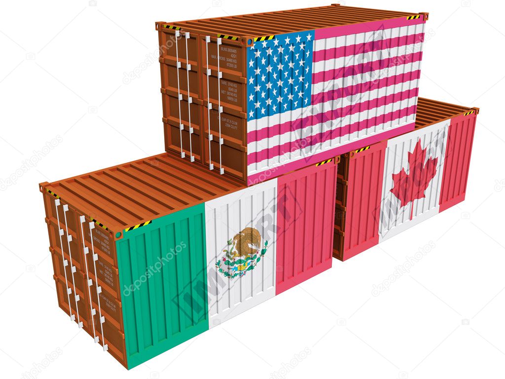 Cargo containers USA Mexico Canada
