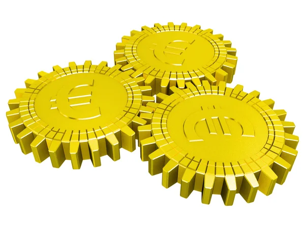 Zlaté euro gears — Stockfoto